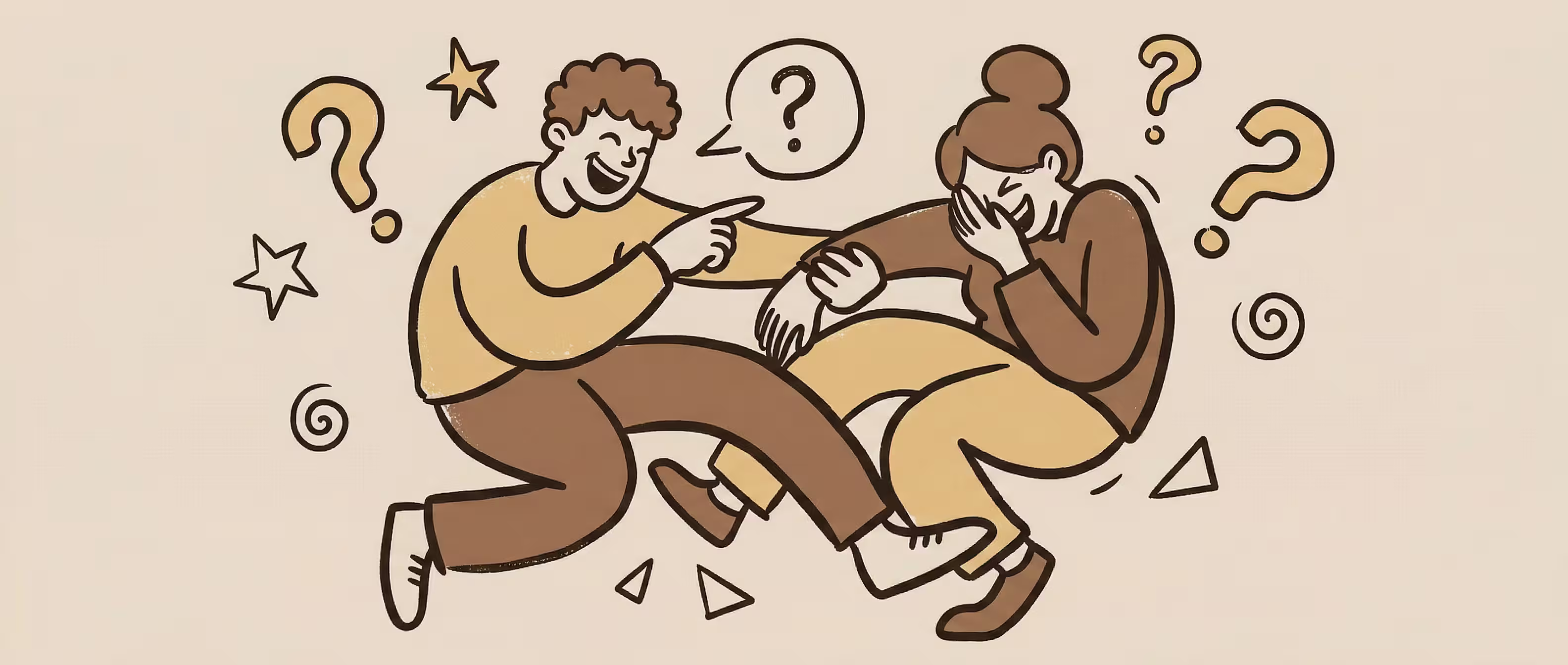 Two siblings laughing together while playing a questions game, trading funny stories and embarrassing childhood memories