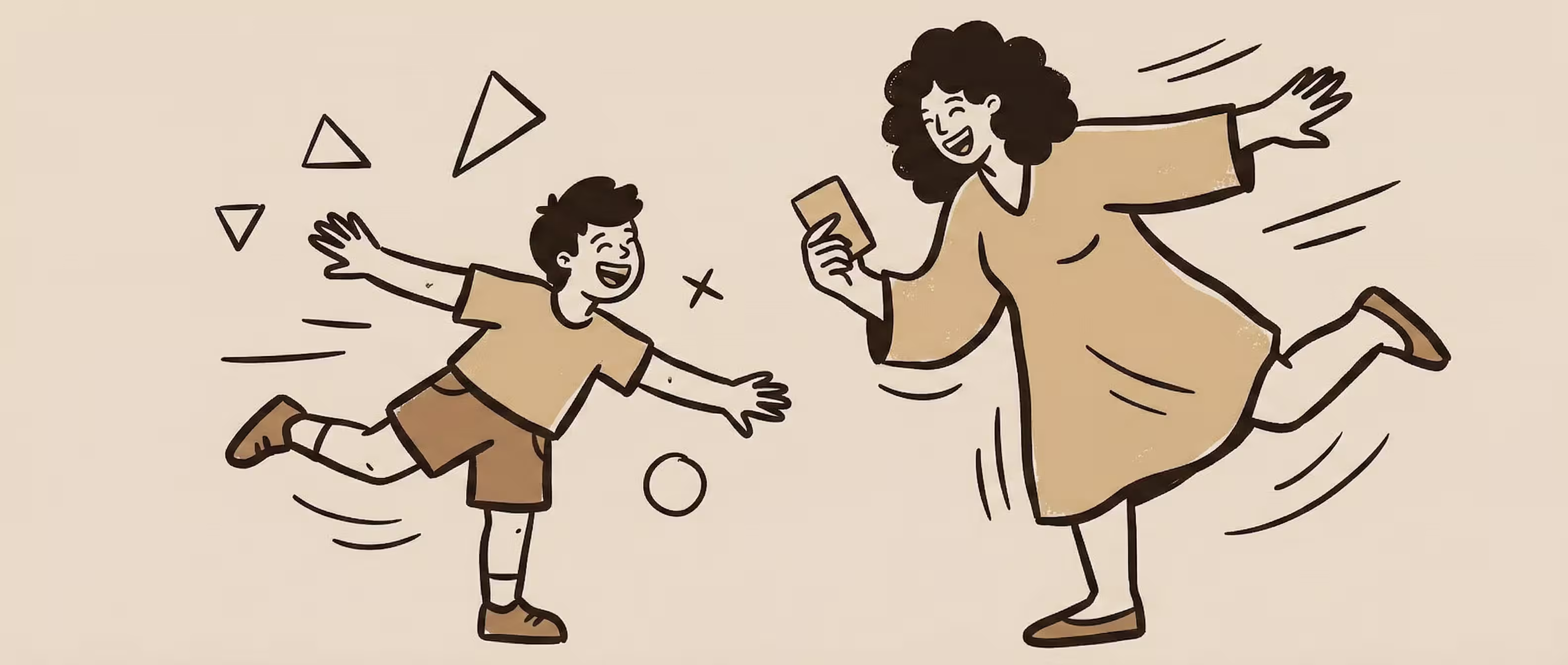 A mother attempting a silly dare while her kids watch and laugh, capturing a fun family bonding moment