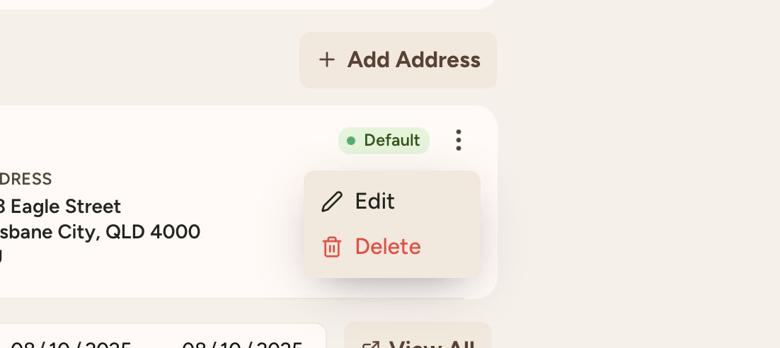 Address management
menu