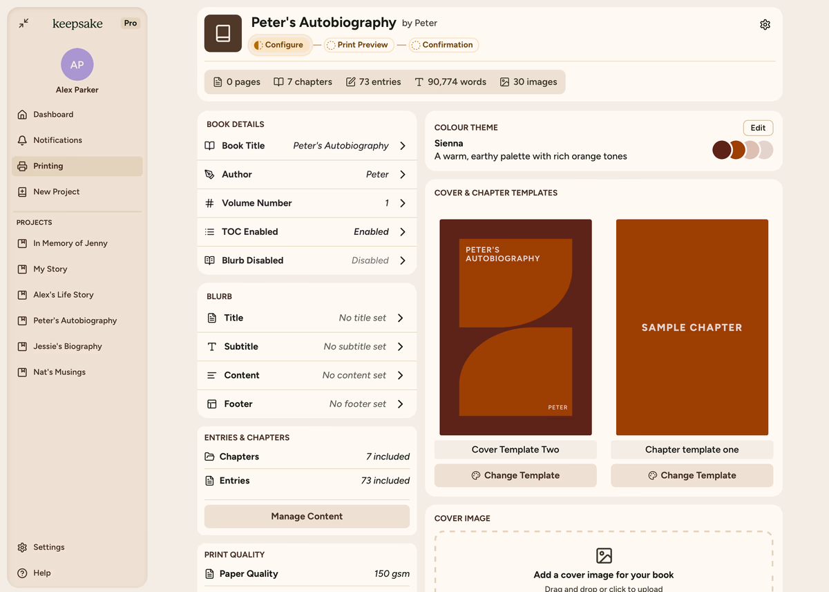 Blurb section overview
