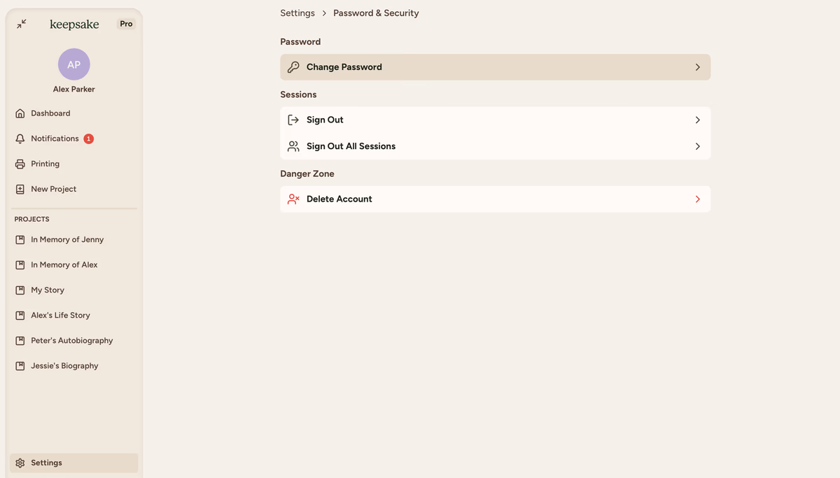 Change
Password