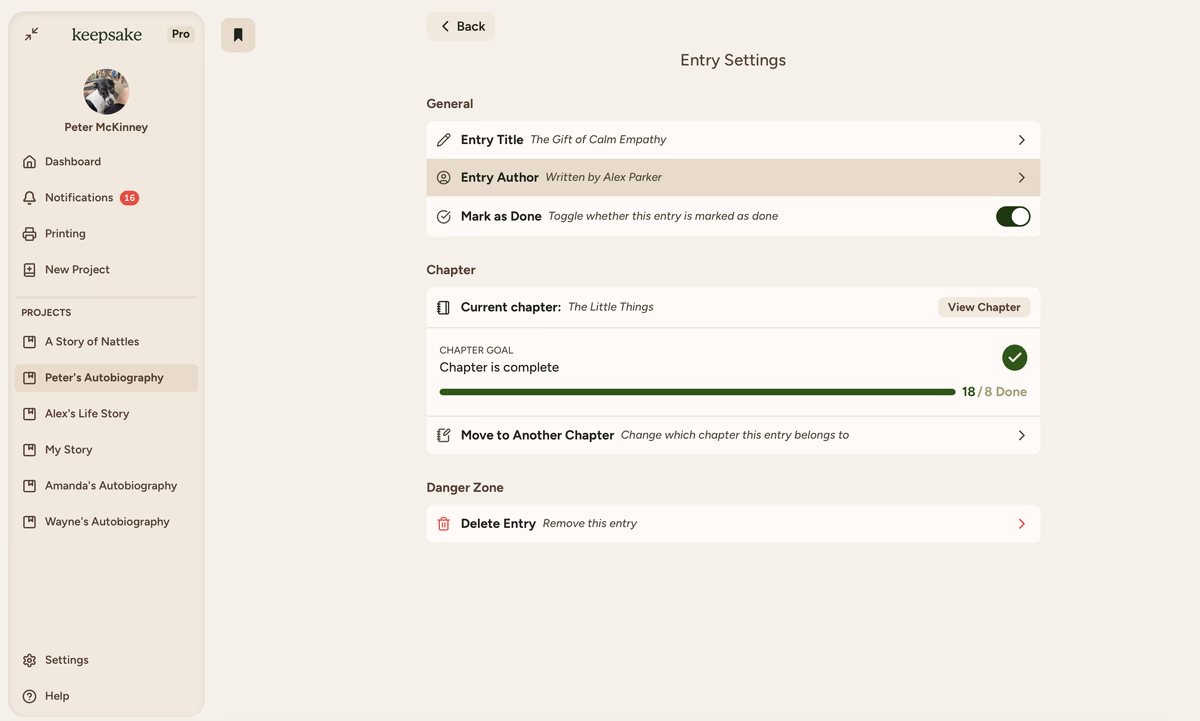 Select Entry Author
Settings