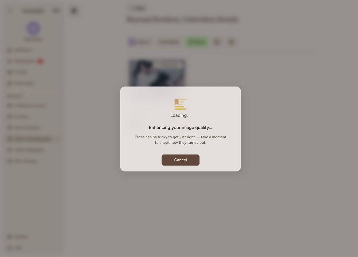 Processing
screen