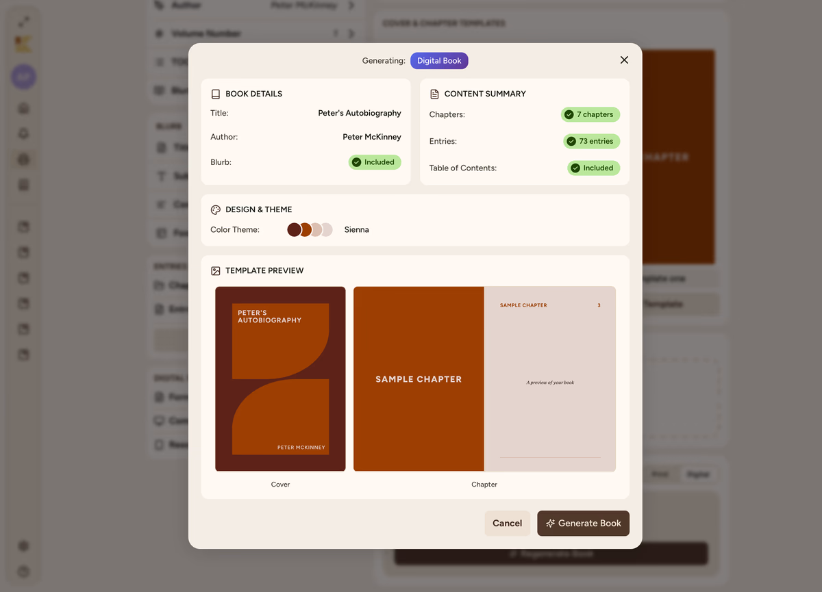 Book generation review
screen