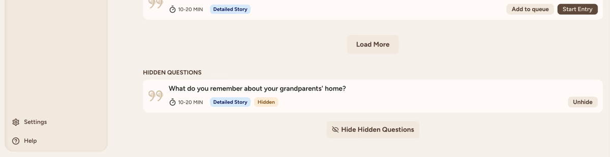 Unhide option