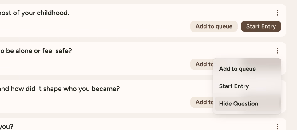 Hide question option